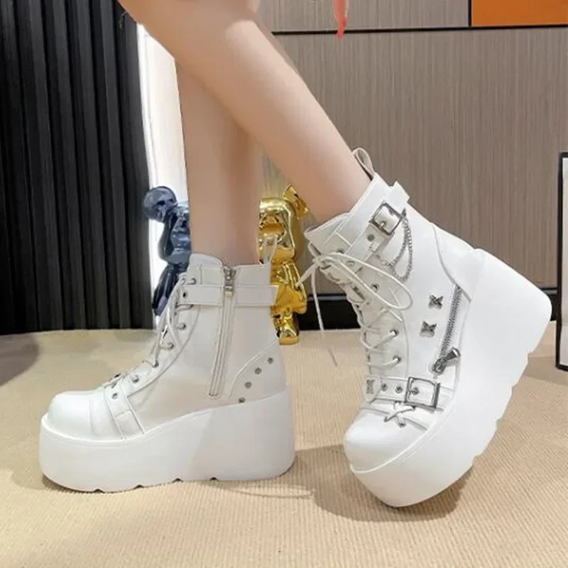Motorcycle Chain - Sepatu Bot Tempur Pergelangan Kaki Gotik