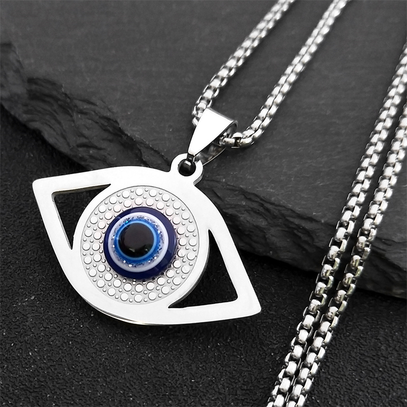 Steel Chain - Kalung Mata Biru Islam Hamsa, Gelang