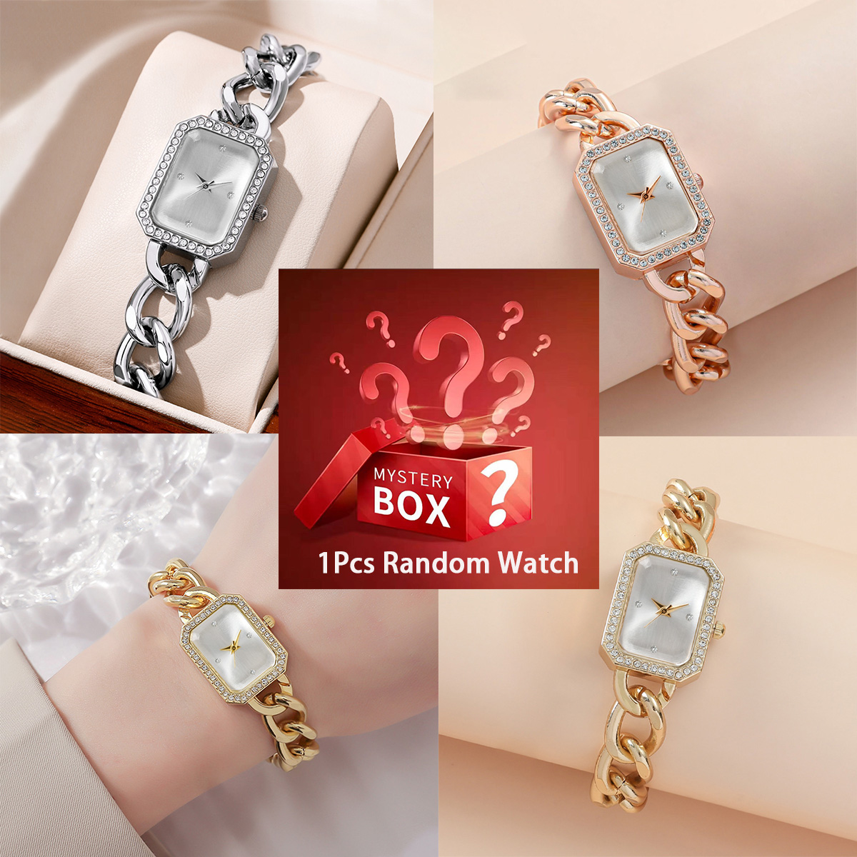 Kotak misteri berisi 1 jam tan - Steel Chain ulasan dan harga