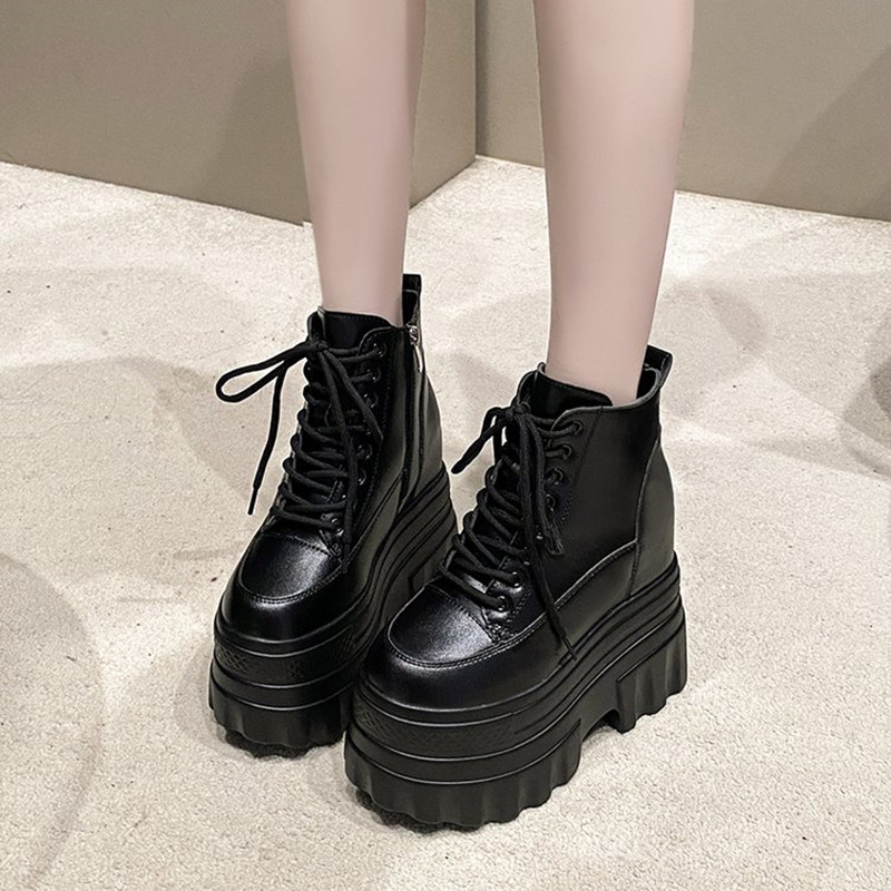 Sepatu Boots Wanita Platform T - Motorcycle Chain ulasan dan harga
