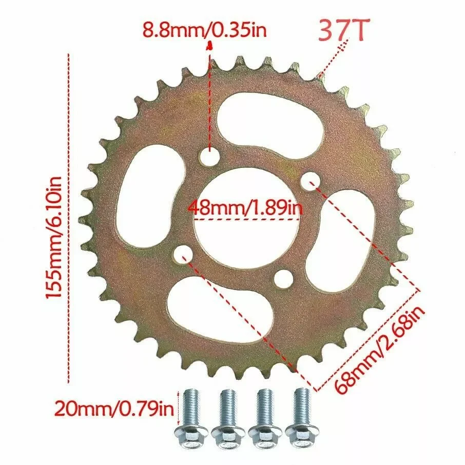 TDPRO poros belakang Go Kart 3 - 428 Chain ulasan dan harga
