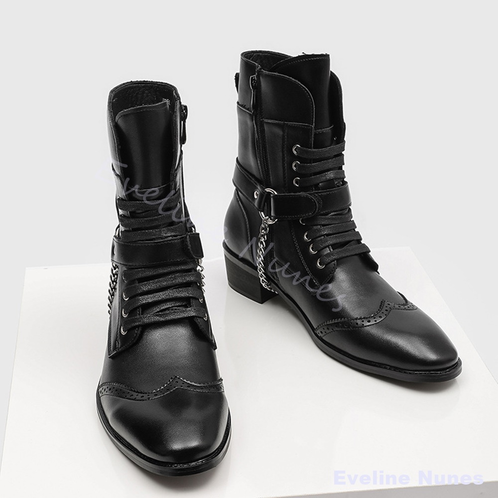 Sepatu Bot Tempur Punk Metal B - Motorcycle Chain ulasan dan harga