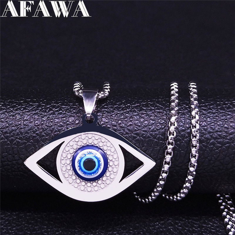 Kalung Mata Biru Islam Hamsa,  - Steel Chain ulasan dan harga